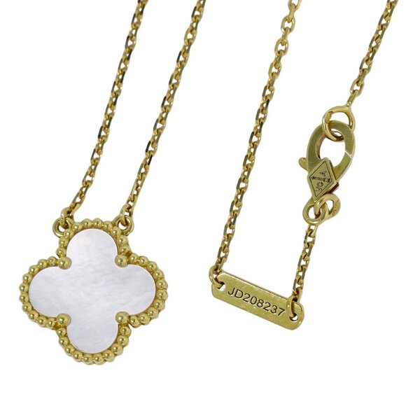 Van Cleef & Arpels Alhambra Mother of Pearl Necklace Au750 Yellow Gold - Picture 1 of 9